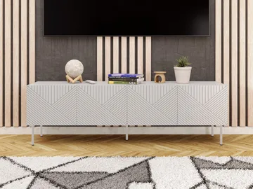 Norrs Gulvstående TV-benk 191 cm med Oppbevaring i Malt Tre - Lysebeige - Møbler - Mediamøbel & tv møbel - TV-benk & mediabenk