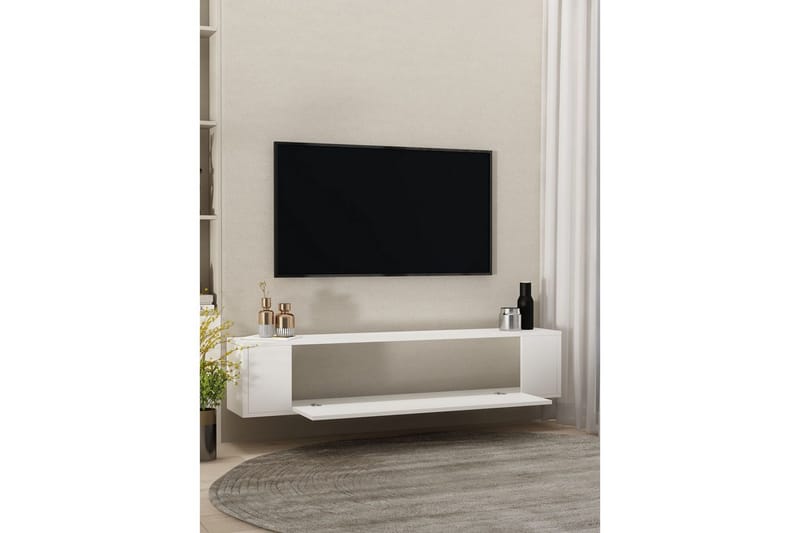 Noxen TV-benk 120x30 cm - Hvit - Møbler - Mediamøbel & tv møbel - Mediestativ & veggfeste