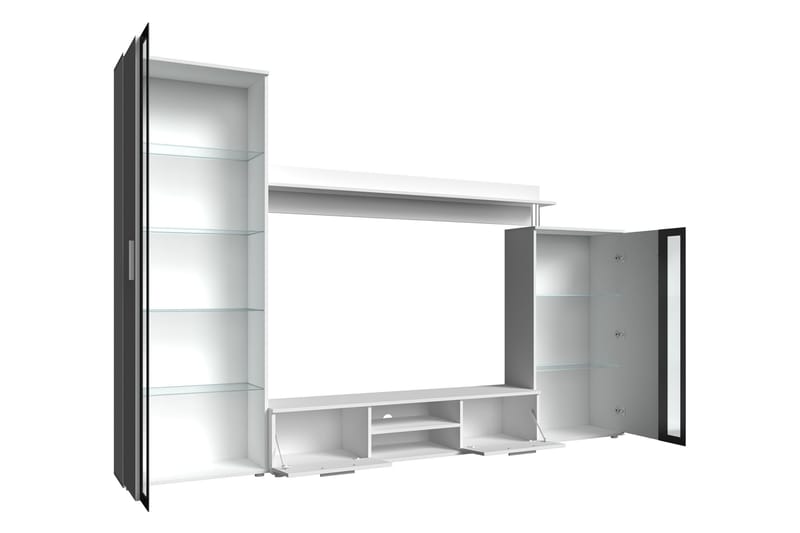 Olerum TV-møbelsett 256x40 cm - Hvit - Møbler - Mediamøbel & tv møbel - TV-møbelsett
