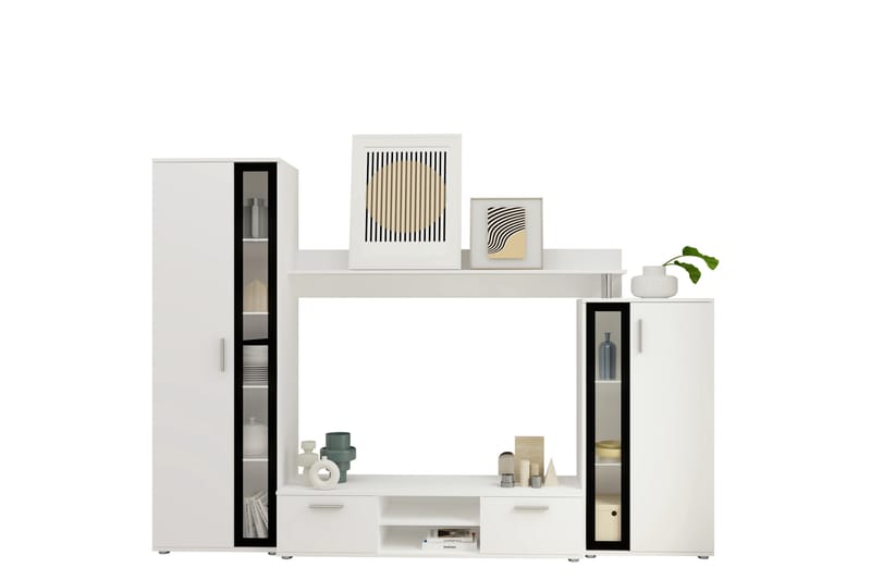 Olerum TV-møbelsett 256x40 cm - Hvit - Møbler - Mediamøbel & tv møbel - TV-møbelsett