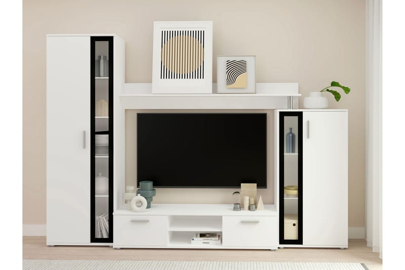 Olerum TV-møbelsett 256x40 cm - Hvit - Møbler - Mediamøbel & tv møbel - TV-møbelsett