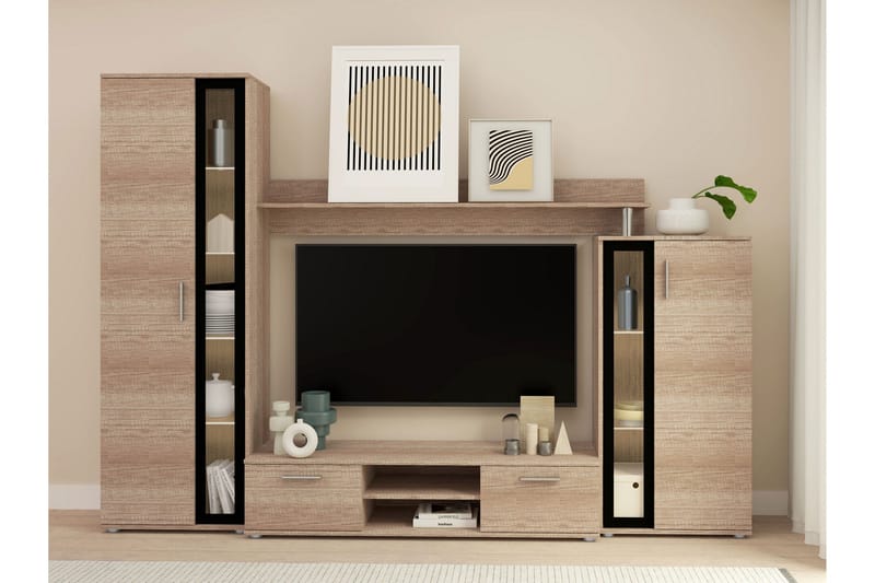 Olerum TV-møbelsett 256x40 cm - Natur - Møbler - Mediamøbel & tv møbel - TV-møbelsett