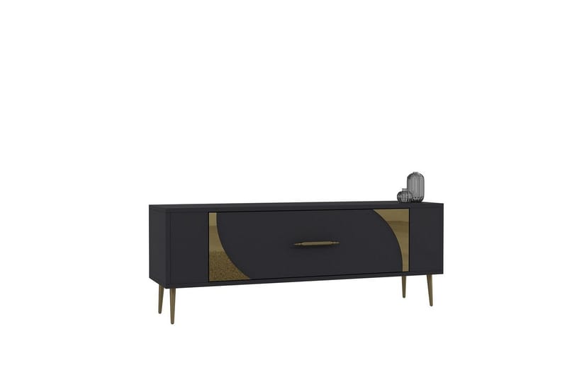 Olyra TV-benk 120 cm - Antrasitt/Gull - Møbler - Mediamøbel & tv møbel - TV-benk & mediabenk