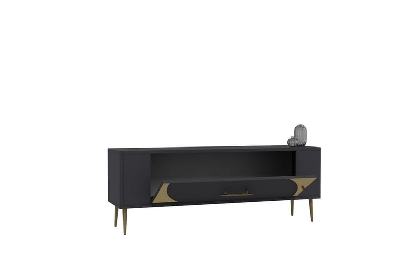Olyra TV-benk 120 cm - Antrasitt/Gull - Møbler - Mediamøbel & tv møbel - TV-benk & mediabenk
