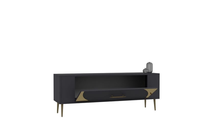 Olyra TV-benk 120 cm - Antrasitt/Gull - Møbler - Mediamøbel & tv møbel - TV-benk & mediabenk