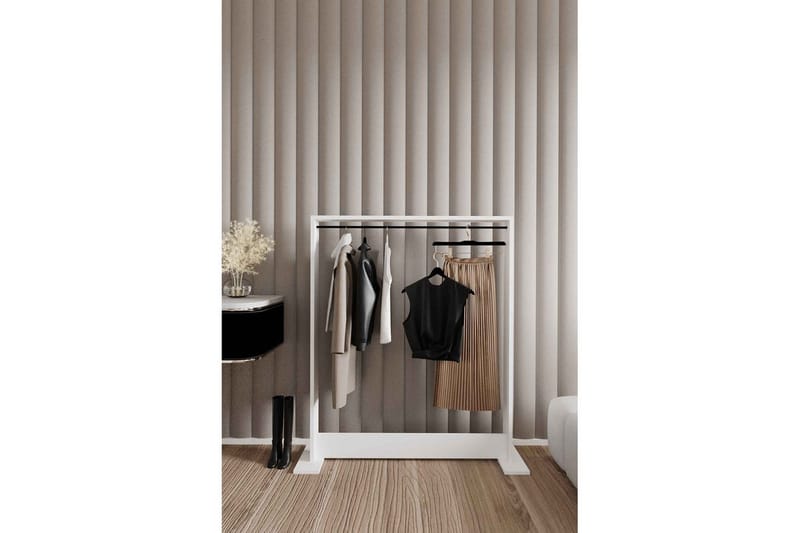 Olyric TV-hylle 124 cm - Hvit - Oppbevaring - Klesoppbevaring - Stumtjener - Klesstativ