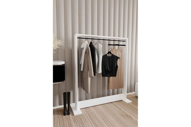 Olyric TV-hylle 124 cm - Hvit - Oppbevaring - Klesoppbevaring - Stumtjener - Klesstativ