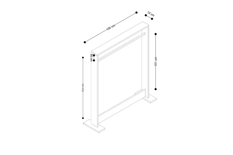 Olyric TV-hylle 124 cm - Hvit - Oppbevaring - Klesoppbevaring - Stumtjener - Klesstativ