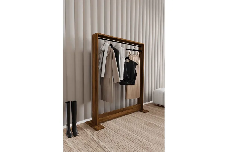Olyric TV-hylle 124 cm - Valnøtt - Oppbevaring - Klesoppbevaring - Stumtjener - Klesstativ