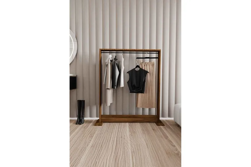 Olyric TV-hylle 124 cm - Valnøtt - Oppbevaring - Klesoppbevaring - Stumtjener - Klesstativ