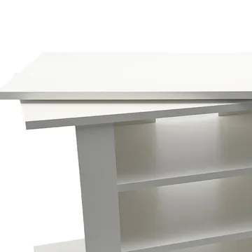 Olyricon TV-benk 78 cm med oppbevaring rullbar - Hvit og svart - Møbler - Mediamøbel & tv møbel - TV-benk & mediabenk
