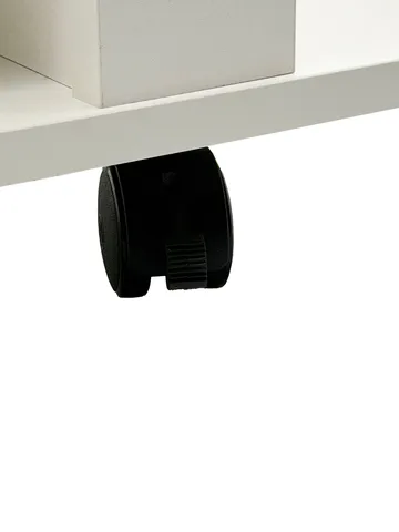 Olyricon TV-benk 78 cm med oppbevaring rullbar - Hvit og svart - Møbler - Mediamøbel & tv møbel - TV-benk & mediabenk