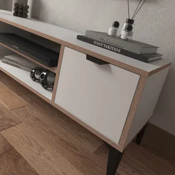 Olyros TV-benk 140 cm - Hvit - Møbler - Mediamøbel & tv møbel - TV-benk & mediabenk