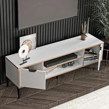 Olyros TV-benk 140 cm - Hvit - Møbler - Mediamøbel & tv møbel - TV-benk & mediabenk