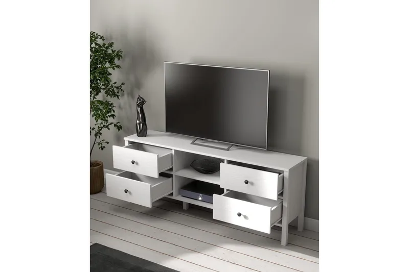 Olyros TV-benk 160 cm - Natur/Hvit - Møbler - Mediamøbel & tv møbel - TV-benk & mediabenk