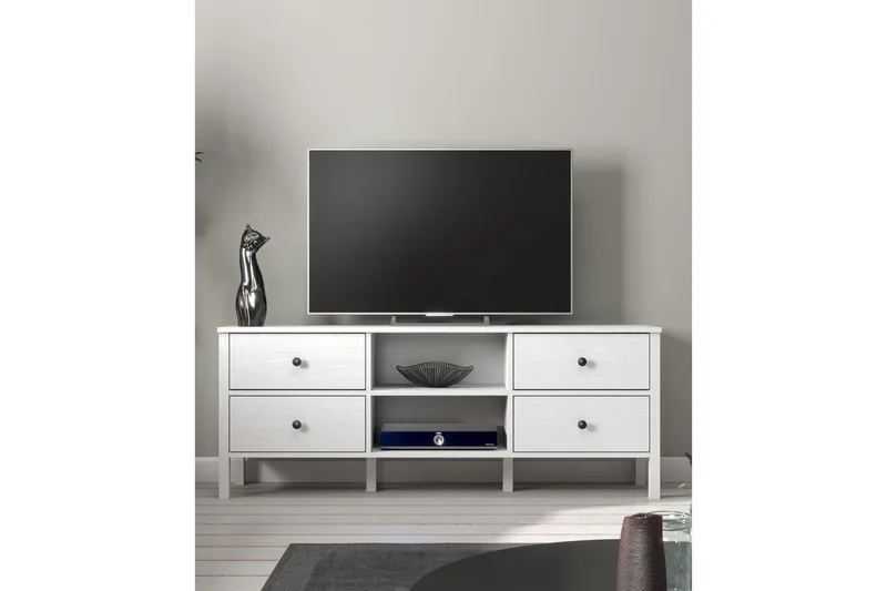 Olyros TV-benk 160 cm - Natur/Hvit - Møbler - Mediamøbel & tv møbel - TV-benk & mediabenk