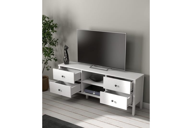 Olyros TV-benk 160 cm - Natur/Hvit - Møbler - Mediamøbel & tv møbel - TV-benk & mediabenk
