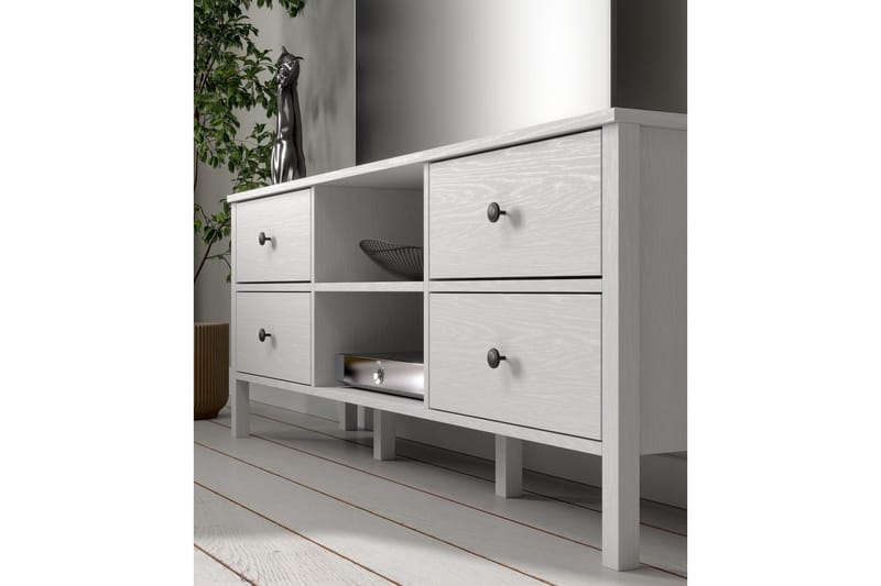 Olyros TV-benk 160 cm - Natur/Hvit - Møbler - Mediamøbel & tv møbel - TV-benk & mediabenk