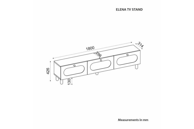Ossin TV-benk 180 cm - Eik - Møbler - Mediamøbel & tv møbel - TV-benk & mediabenk