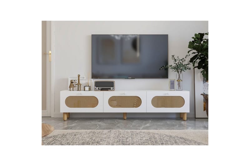 Ossin TV-benk 180 cm - Hvit - Møbler - Mediamøbel & tv møbel - TV-benk & mediabenk