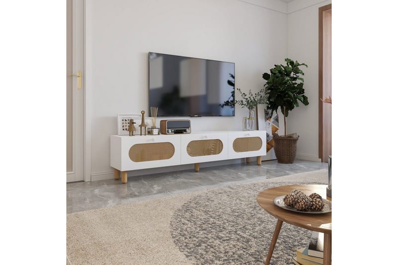 Ossin TV-benk 180 cm - Hvit - Møbler - Mediamøbel & tv møbel - TV-benk & mediabenk