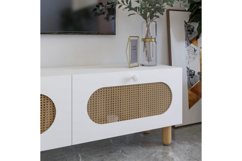 Ossin TV-benk 180 cm - Hvit - Møbler - Mediamøbel & tv møbel - TV-benk & mediabenk