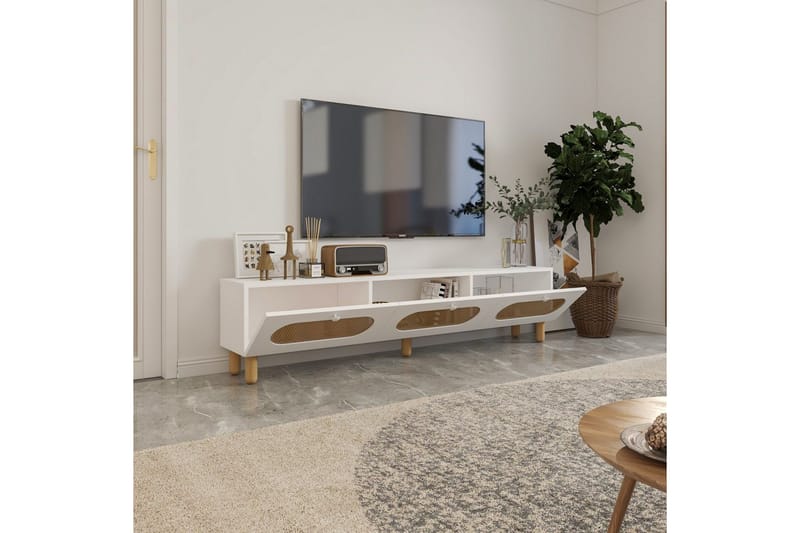 Ossin TV-benk 180 cm - Hvit - Møbler - Mediamøbel & tv møbel - TV-benk & mediabenk