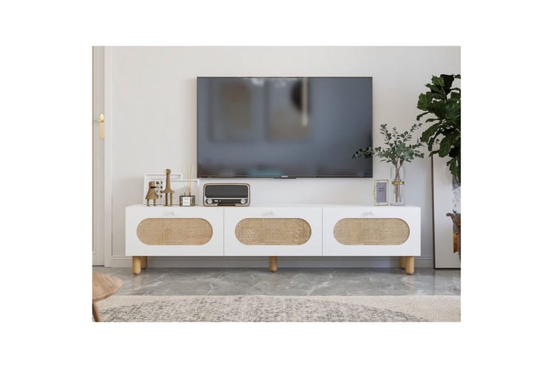 Ossin TV-benk 180 cm - Hvit - Møbler - Mediamøbel & tv møbel - TV-benk & mediabenk