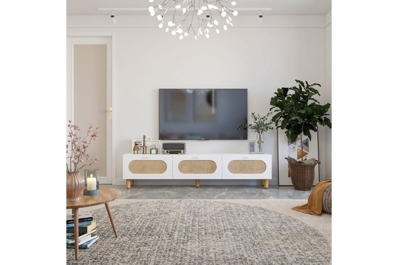 Ossin TV-benk 180 cm - Hvit - Møbler - Mediamøbel & tv møbel - TV-benk & mediabenk