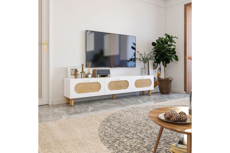 Ossin TV-benk 180 cm - Hvit - Møbler - Mediamøbel & tv møbel - TV-benk & mediabenk