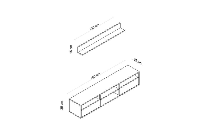 Palgrave TV-hylle 180 cm - Eik - Møbler - Mediamøbel & tv møbel - TV-hylle