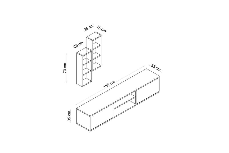 Palgrave TV-skap 180 cm - Eik - Møbler - Mediamøbel & tv møbel - TV-skap