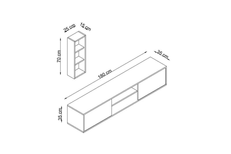 Palgrave Tv-stativ 35 cm - Eik - Møbler - Mediamøbel & tv møbel - Mediestativ & veggfeste