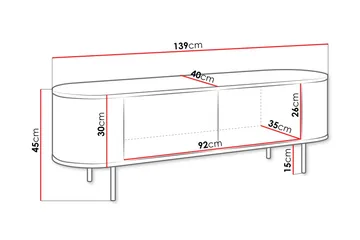 Pantego Tv-Benk 139x40 cm - Brun - Møbler - Mediamøbel & tv møbel - TV-benk & mediabenk
