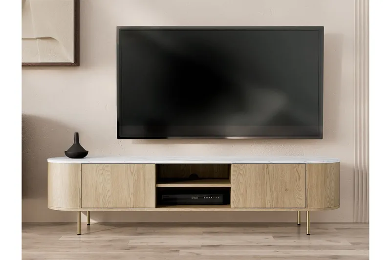 Pantego Tv-Benk 184x40 cm - Hvit - Møbler - Mediamøbel & tv møbel - TV-benk & mediabenk