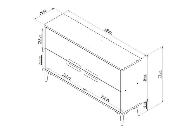 Patro TV-benk 120 cm - Hvit - Møbler - Mediamøbel & tv møbel - TV-benk & mediabenk