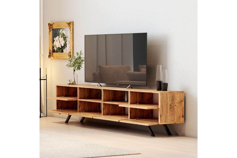 Pega Laizla TV-benk 180 cm - Mørkebrun/Svart - TV-benk & mediabenk