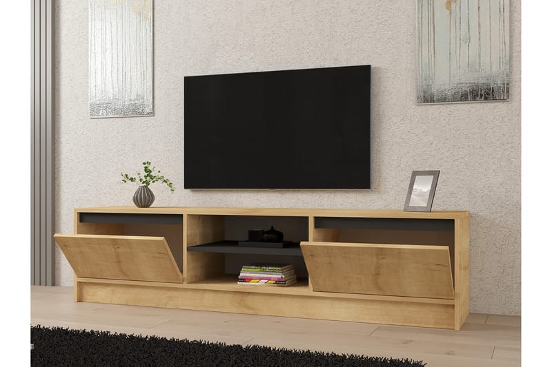 Pelen TV-benk 180 cm - Brun/Eik/Antrasitt - Møbler - Mediamøbel & tv møbel - TV-benk & mediabenk