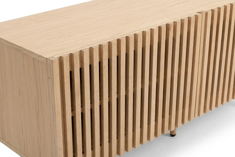 Peyra Ribbet TV-benk 120 cm - Natur - Møbler - Mediamøbel & tv møbel - TV-benk & mediabenk