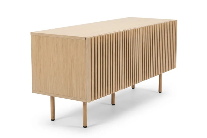 Peyra Ribbet TV-benk 120 cm - Natur - Møbler - Mediamøbel & tv møbel - TV-benk & mediabenk