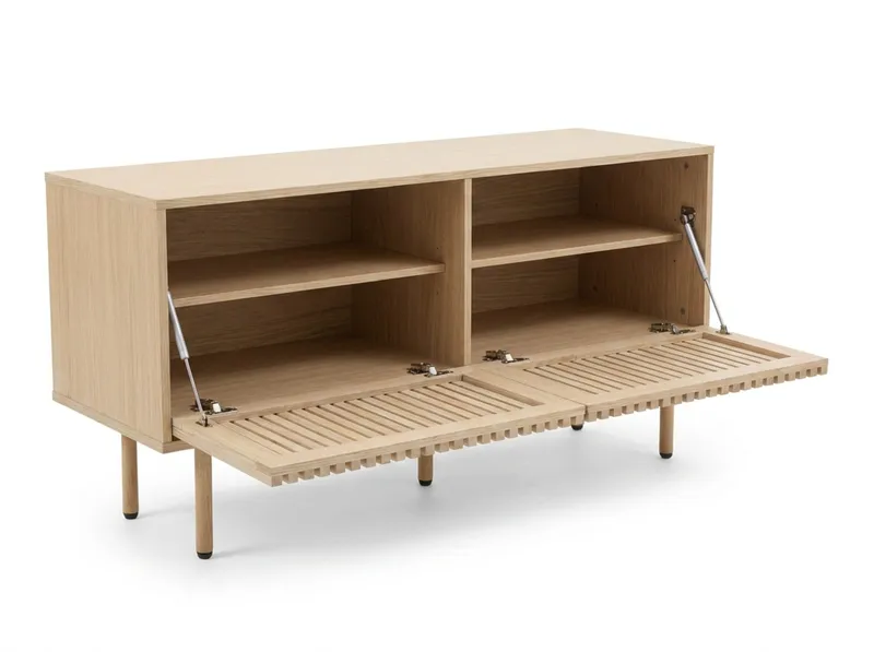 Peyra Ribbet TV-benk 120 cm - Natur - Møbler - Mediamøbel & tv møbel - TV-benk & mediabenk