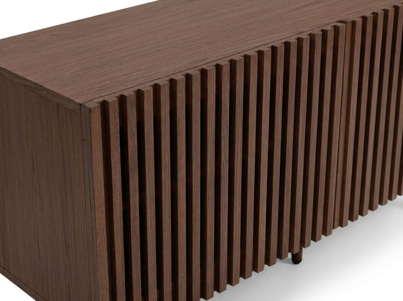 Peyra Ribbet TV-benk 120 cm - Valnøtt - Møbler - Mediamøbel & tv møbel - TV-benk & mediabenk
