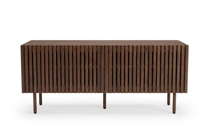 Peyra Ribbet TV-benk 120 cm, Valnøtt