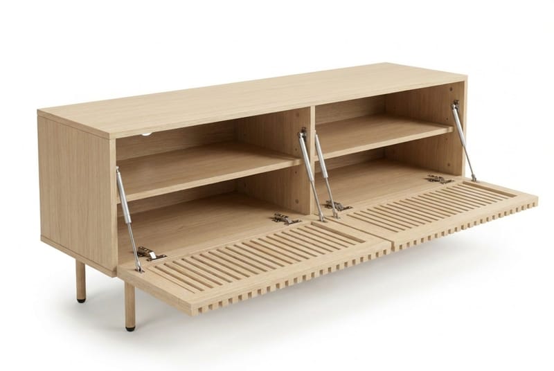 Peyra Ribbet TV-benk 160 cm - Natur - Møbler - Mediamøbel & tv møbel - TV-benk & mediabenk