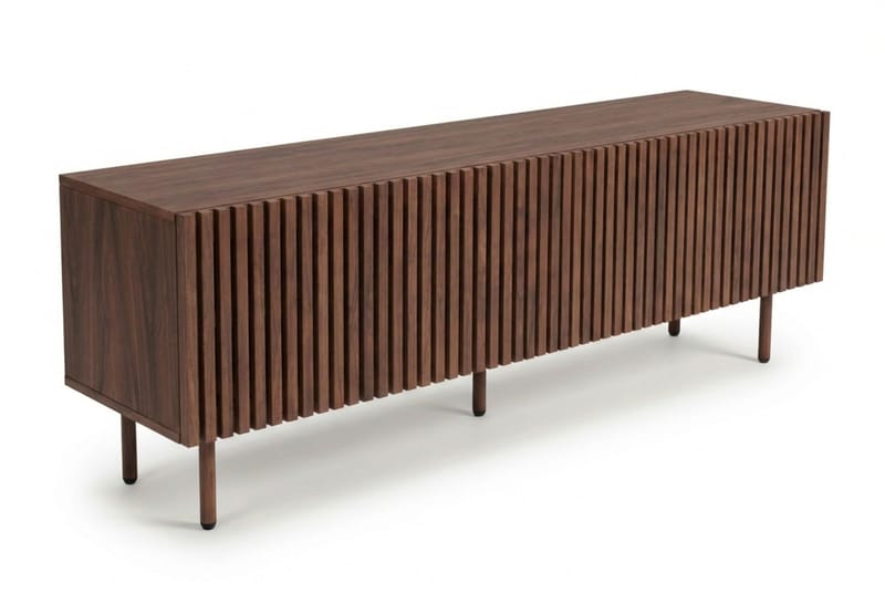 Peyra Ribbet TV-benk 160 cm - Valnøtt - Møbler - Mediamøbel & tv møbel - TV-benk & mediabenk