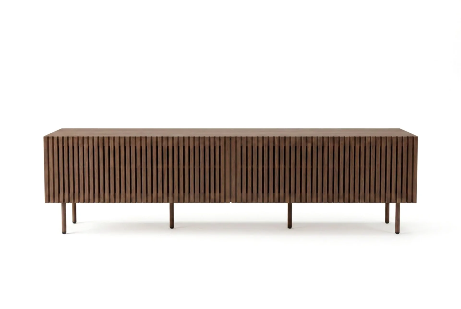 Peyra Ribbet TV-benk 200 cm - Valnøtt