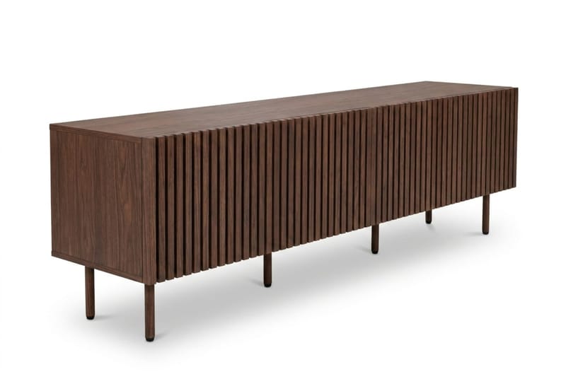 Peyra Ribbet TV-benk 200 cm - Valnøtt - Møbler - Mediamøbel & tv møbel - TV-benk & mediabenk