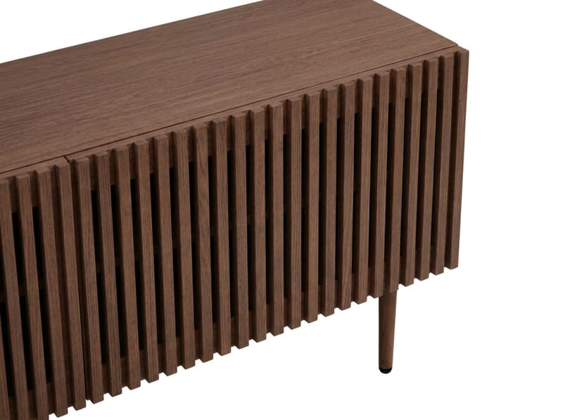 Peyra Ribbet TV-benk 200 cm - Valnøtt - Møbler - Mediamøbel & tv møbel - TV-benk & mediabenk