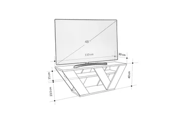 Pipralla TV-benk 110 cm - Hvit Marmor - Møbler - Mediamøbel & tv møbel - TV-benk & mediabenk