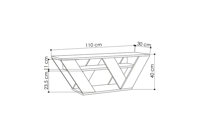 Pipralla TV-benk 110 cm - Hvit Marmor - Møbler - Mediamøbel & tv møbel - TV-benk & mediabenk